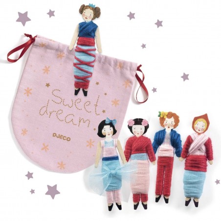 5 poupées chasse-tracas Sweet Night - Do it Yourself - Djeco