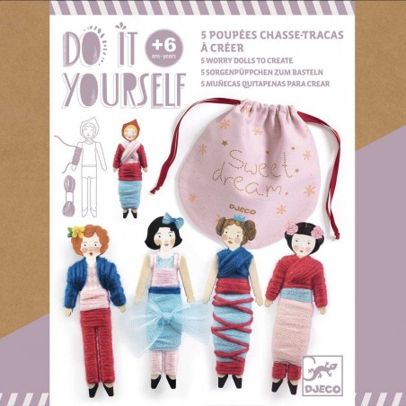 5 poupées chasse-tracas Sweet Night - Do it Yourself - Djeco