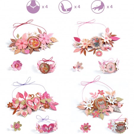 4 parures de bijoux à créer Doux médaillons - Do it Yourself - Djeco