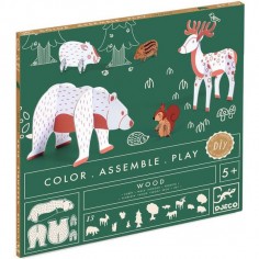 Kit Colorie, Assemble et Joue Animaux de la Forêt - Djeco