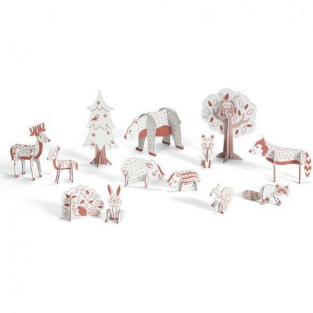 Colorie assemble et joue Diy Forêt - Djeco