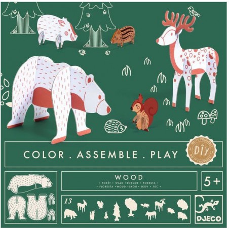 Colorie assemble et joue Diy Forêt - Djeco