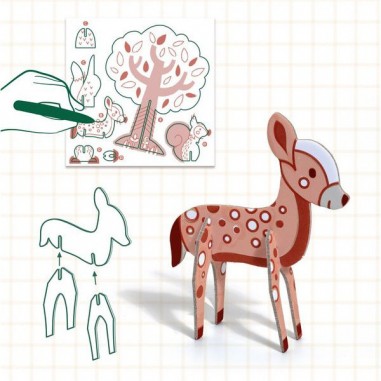 Colorie assemble et joue Diy Forêt - Djeco