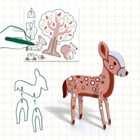 Colorie assemble et joue Diy Forêt - Djeco