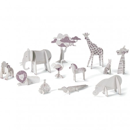 Colorie assemble et joue Diy Savane - Djeco