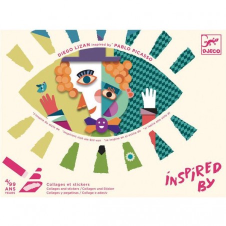 Collages et stickers inspired by : têtes au carré - Djeco