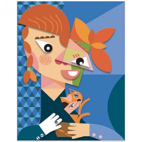 Collages et stickers inspired by : têtes au carré - Djeco