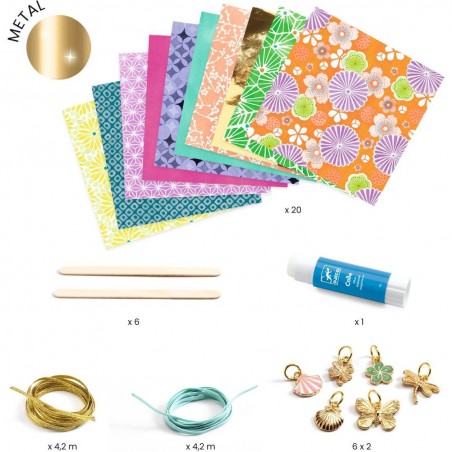 Perles papier et bracelets à créer Chics et dorés Diy - Djeco