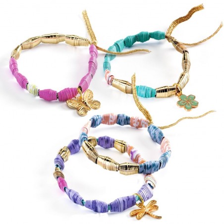 Perles papier et bracelets à créer Chics et dorés Diy - Djeco