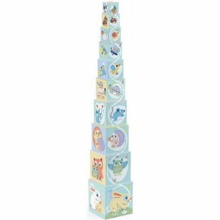 Pyramide 10 cubes cigogne : baby bloki - Djeco