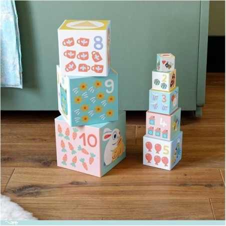 Pyramide 10 cubes cigogne : baby bloki - Djeco
