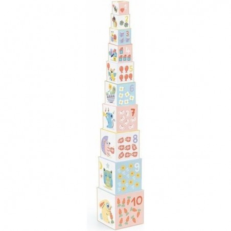 Pyramide 10 cubes cigogne : baby bloki - Djeco
