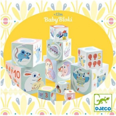 Pyramide 10 cubes cigogne : baby bloki - Djeco