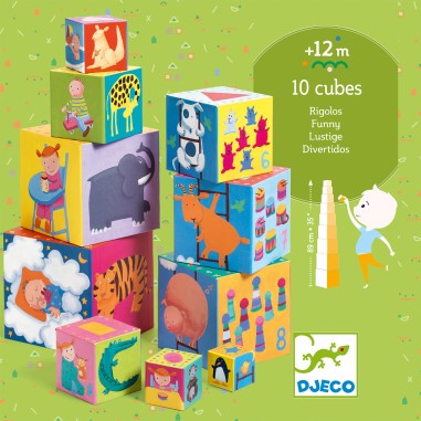 Cubes à empiler rigolos - jouet d'éveil enfant - Djeco