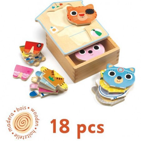 Dressup-mix 6 puzzles de 3 pièces - Djeco