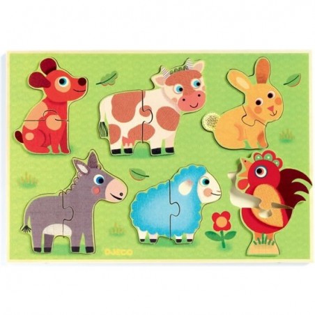Puzzle coucou prairie - jouet d'éveil à encastrer - Djeco
