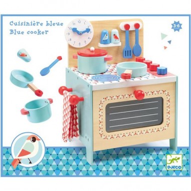Cuisine en bois bleue pour enfants