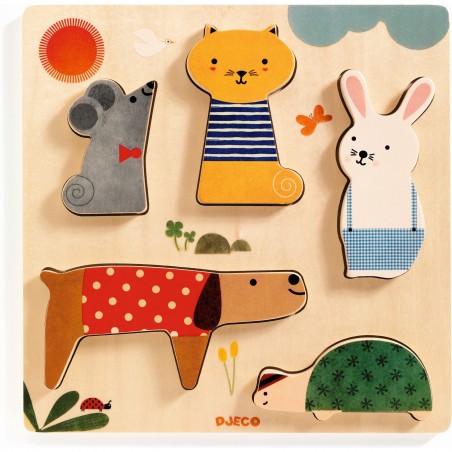 Puzzle Relief - Woodypets - Jeu de société - Djeco