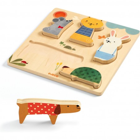 Puzzle Relief - Woodypets - Jeu de société - Djeco