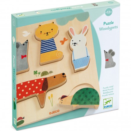 Puzzle Relief - Woodypets - Jeu de société - Djeco