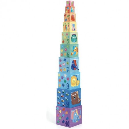 10 cubes Arc en ciel - Un jeu - Djeco