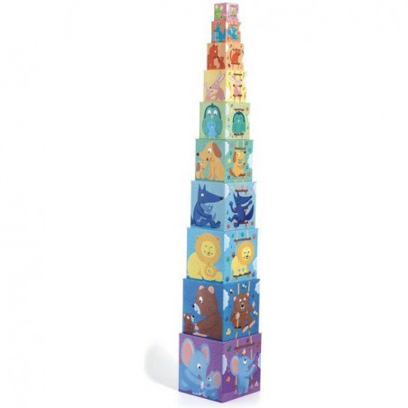 10 cubes Arc en ciel - Un jeu - Djeco