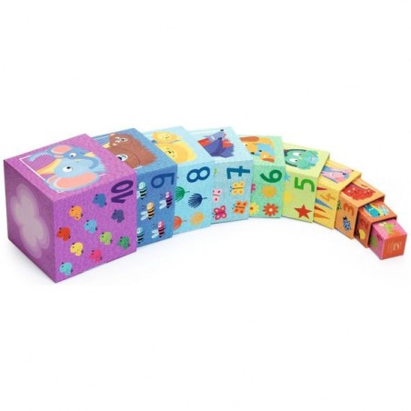 10 cubes Arc en ciel - Un jeu - Djeco