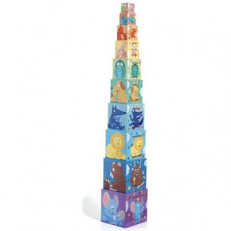 10 cubes Arc en ciel - Un jeu - Djeco