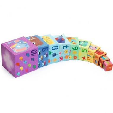 10 cubes Arc en ciel - Un jeu - Djeco