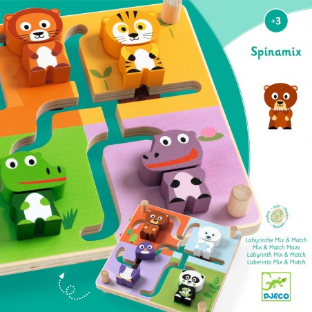 Spinamix - Jouet éducatif en bois - Djeco
