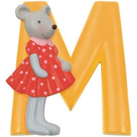 M lettre souris alphabet en résine - Moulin Roty