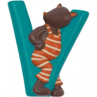 V lettre alphabet en résine - Moulin Roty