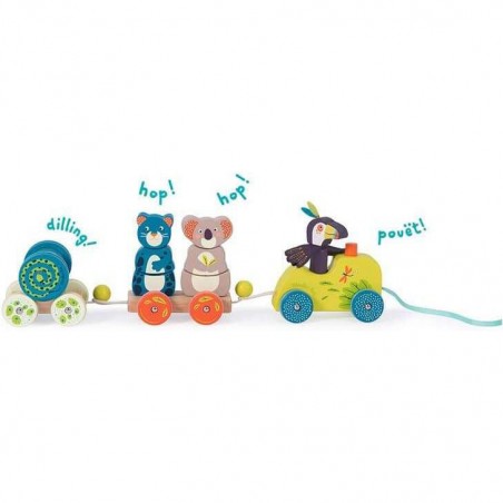 Train d'activités à tirer Dans la jungle - Moulin Roty