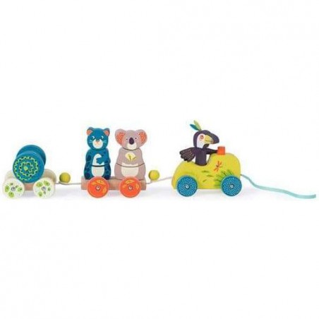 Train d'activités à tirer Dans la jungle - Moulin Roty