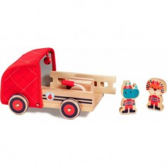 Camion de pompier en bois Marius le rhinocéros- Lilliputiens 2