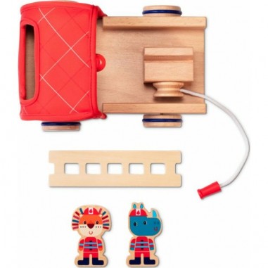 Camion de pompier en bois Marius le rhinocéros- Lilliputiens