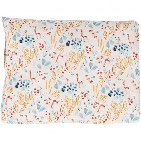 Drap housse beige imprimé lit bébé - Sous mon baobab - Moulin Roty