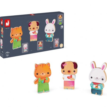 Magnets en bois Animaux de compagnie Janod