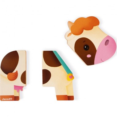 Magnets en bois Animaux de la ferme Janod
