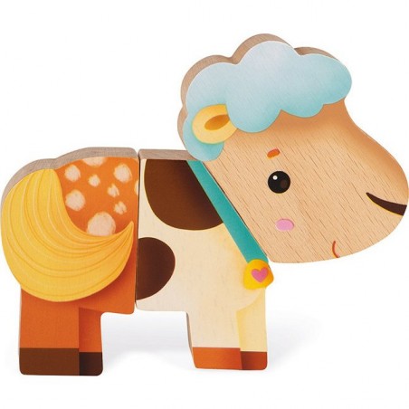 Magnets en bois Animaux de la ferme Janod