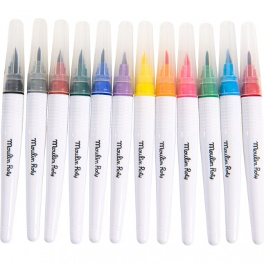 12 gros feutres pinceaux Les Schmouks - Moulin Roty