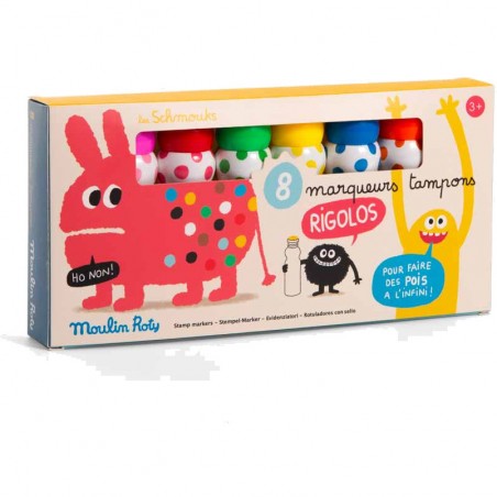 8 marqueurs tampons Les Schmouks - Moulin Roty