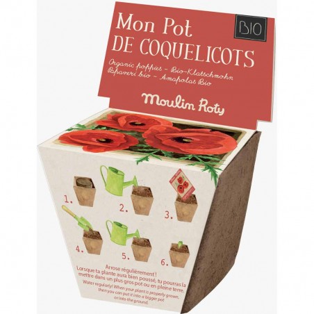 Pot de graines coquelicots le jardin du moulin - Moulin Roty