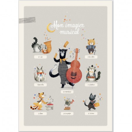 Affiche Mon imagier musical Les Moustaches - Moulin Roty