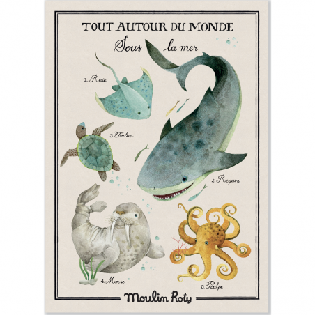 Affiche Sous la mer Tout autour du monde - Moulin Roty