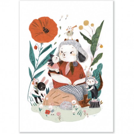 Affiche Fenouil le mouton Après la pluie - Moulin Roty