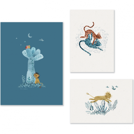 Set de 3 affiches Sous mon Baobab - Décoration - Moulin Roty