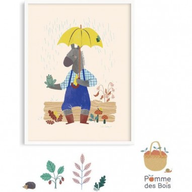 Affiche Anatole sous la pluie Pomme des bois - Moulin Roty