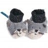 Chaussons chat gris clair Fernand - Les Moustaches - Moulin Roty