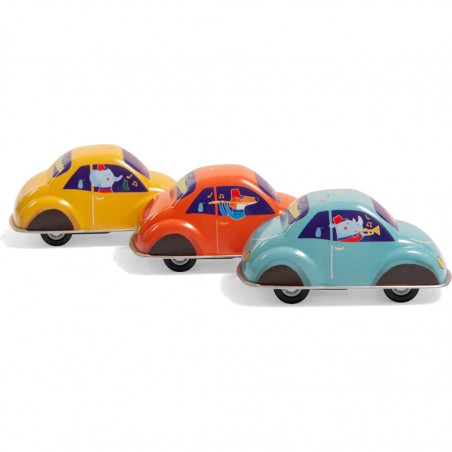Voiture en métal à friction jaune - Moulin Roty